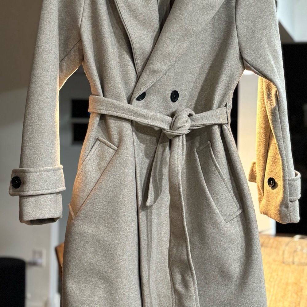Zara Beige Tie-Waist Trench Coat